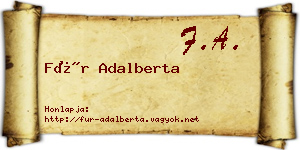 Für Adalberta névjegykártya